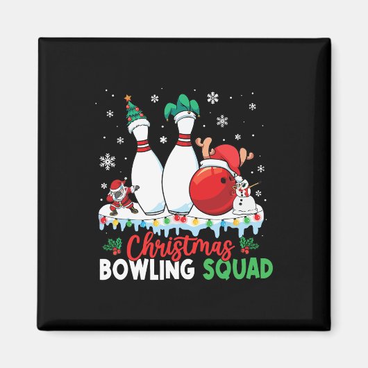 Weihnachts-Bowling Squad Dabbing Santa Funny Chris Magnet (Vorne)