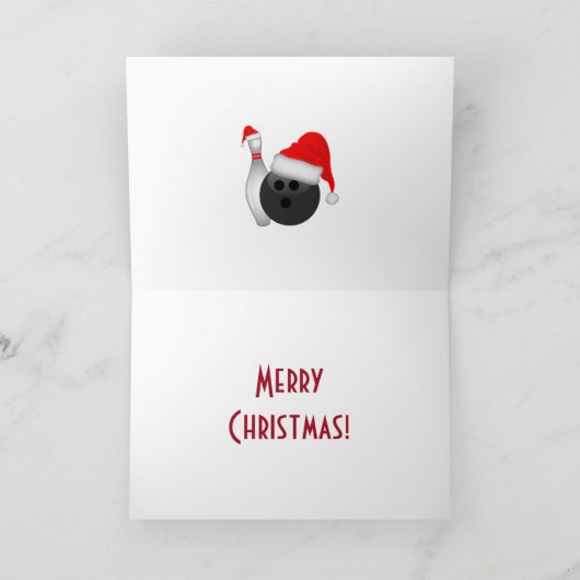 Weihnachts-Bowling Strike Feiertagskarte (Innenseite)