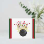 Weihnachts-Bowling Strike Feiertagspostkarte (Stehend Vorderseite)