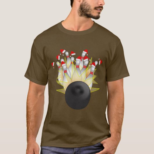Weihnachts-Bowling Strike T-Shirt (Vorderseite)