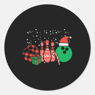 Weihnachts-Bowling Xmas Sport-Player Frauen Männer Runder Aufkleber