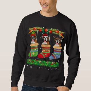 Weihnachts-Boxer-Hund-Welpen-Liebhaber Xmas-Socken Sweatshirt