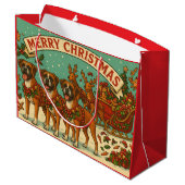 Weihnachts-Boxer-Hunde-Geschenktasche Große Geschenktüte (Rückseite Schrägansicht)