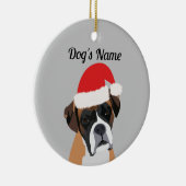 Weihnachts-Boxer-Hunde-Ornament Keramik Ornament (Rechts)
