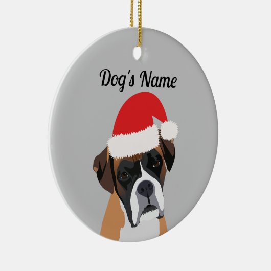 Weihnachts-Boxer-Hunde-Ornament Keramik Ornament (Rechts)