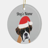 Weihnachts-Boxer-Hunde-Ornament Keramik Ornament (Links)