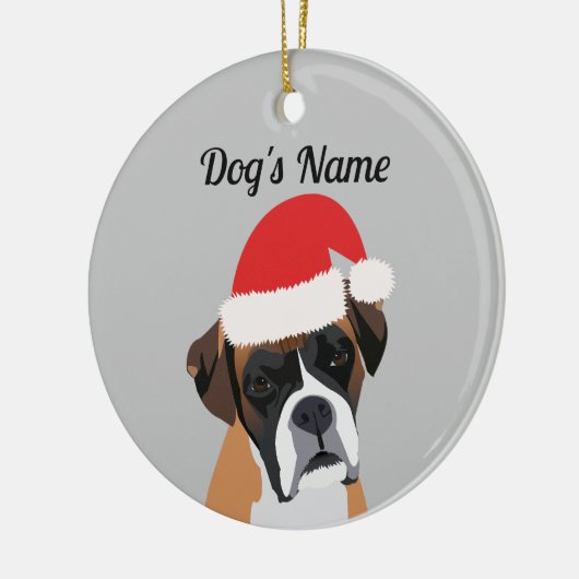 Weihnachts-Boxer-Hunde-Ornament Keramik Ornament (Links)