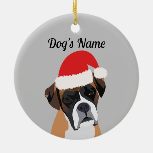 Weihnachts-Boxer-Hunde-Ornament Keramik Ornament (Hinten)