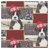Weihnachts-Boxer-Hundemuster Fabrik Stoff (Nahaufnahme)