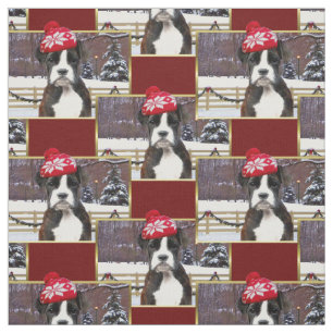 Weihnachts-Boxer-Hundemuster Fabrik Stoff