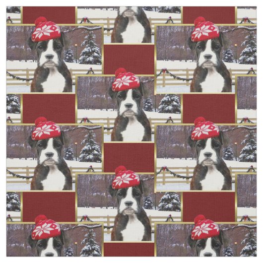 Weihnachts-Boxer-Hundemuster Fabrik Stoff (Muster)