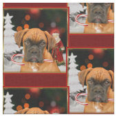 Weihnachts-Boxer-Hundemuster Fabrik Stoff (Nahaufnahme)