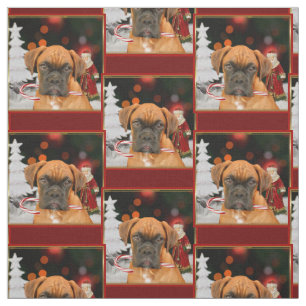 Weihnachts-Boxer-Hundemuster Fabrik Stoff
