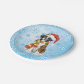 Weihnachts-Boxer-Papierplatte Pappteller (Schrägansicht)