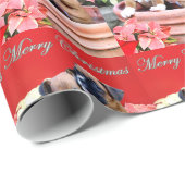 Weihnachts boxer verfolgt Packpapier (Rolleneckpunkt)