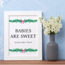 Weihnachts-Branchen-Babys sind süße Baby-Dusche Poster