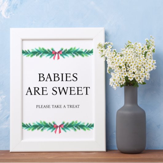 Weihnachts-Branchen-Babys sind süße Baby-Dusche Poster