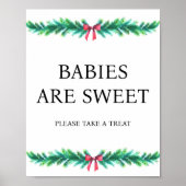 Weihnachts-Branchen-Babys sind süße Baby-Dusche Poster (Vorne)