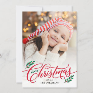 Weihnachts-Branchen-Weihnachtsfotokarte Feiertagskarte