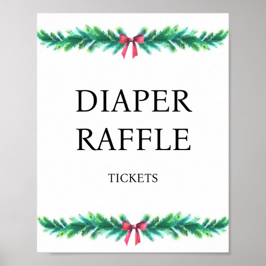 Weihnachts-Branchen-Windeln Raffle Baby-Dusche Poster (Vorne)