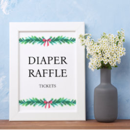 Weihnachts-Branchen-Windeln Raffle Baby-Dusche Poster
