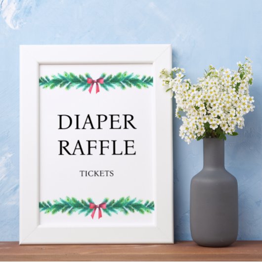 Weihnachts-Branchen-Windeln Raffle Baby-Dusche Poster