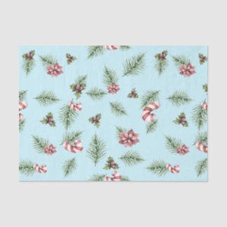 Weihnachts-Brandzweige, Candy Cane Blue Seidenpapier