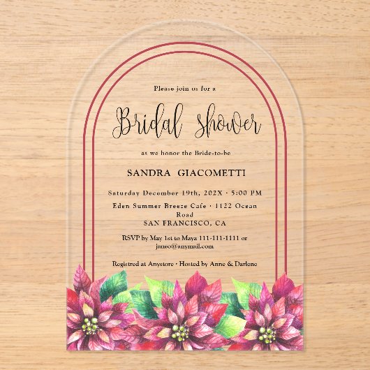 Weihnachts-Brautparty Acryleinladungen (Vorderseite)