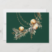 Weihnachts-Brautparty - Dunkelgrün und elegant Einladung (Rückseite)