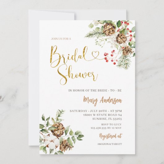 Weihnachts-Brautparty Einladung (Vorderseite)