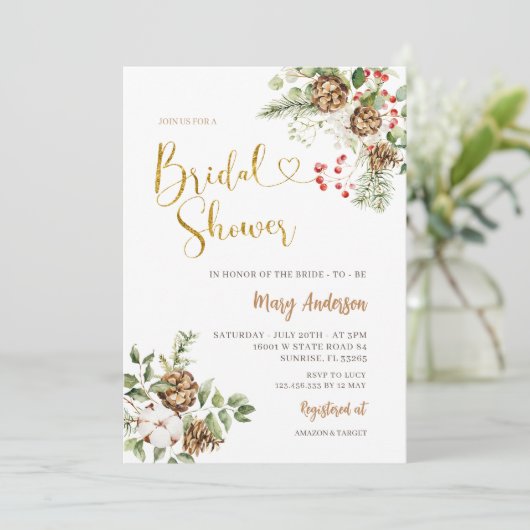 Weihnachts-Brautparty Einladung (Stehend Vorderseite)