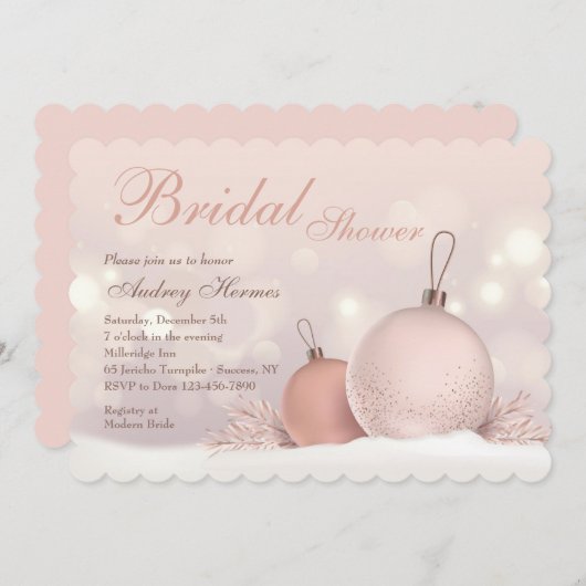 Weihnachts-Brautparty Einladung (Vorne/Hinten)