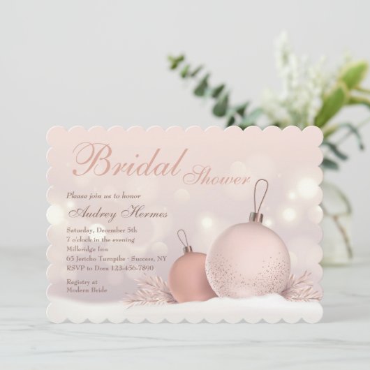 Weihnachts-Brautparty Einladung (Stehend Vorderseite)