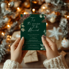 Weihnachts-Brautparty Einladung | rustikal Kariert