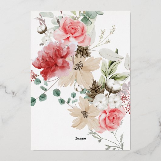 Weihnachts-Brautparty - Elegant & Spaß Folieneinladung (Rückseite)