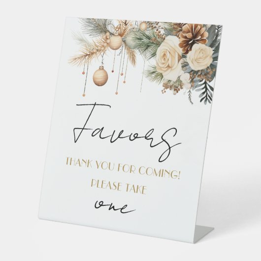 Weihnachts-Brautparty-Favoriten Sockelschild (Vorderseite)