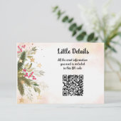 Weihnachts-Brautparty Hochzeit Details Begleitkarte (Stehend Vorderseite)