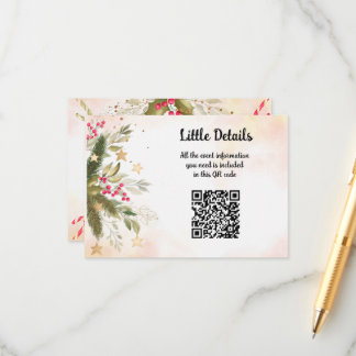 Weihnachts-Brautparty Hochzeit Details Begleitkarte