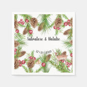 Weihnachts-Brautparty Hochzeit Empfang Serviette (Vorderseite)