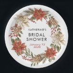 Weihnachts-Brautparty Pappteller<br><div class="desc">Weihnachts-Weihnachtsfest Brautparty Papier Teller. Matching-Elemente verfügbar.</div>