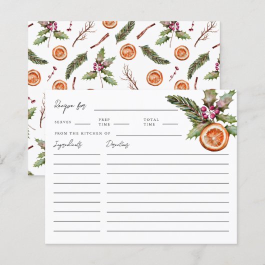 Weihnachts-Brautparty Rezept-Karte (Vorne/Hinten)