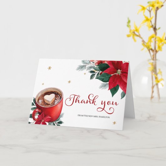 Weihnachts-Brautparty Vielen Dank Karte (Gelbe Blume)