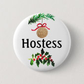 Weihnachts-Brautparty von Hostess - Hochzeiten Button (Vorderseite)