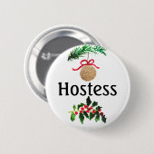 Weihnachts-Brautparty von Hostess - Hochzeiten Button (Vorne & Hinten)