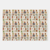 Weihnachts-Briefmarke Collage Wrapping Paper Geschenkpapier Set (Vorderseite 2)