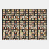 Weihnachts-Briefmarke Collage Wrapping Paper Geschenkpapier Set (Vorderseite)