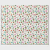 Weihnachts-Briefmarke Geschenk Wrap whimsisisches Geschenkpapier (Flach)