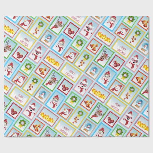 Weihnachts-Briefmarke Geschenkpapier (Flach)