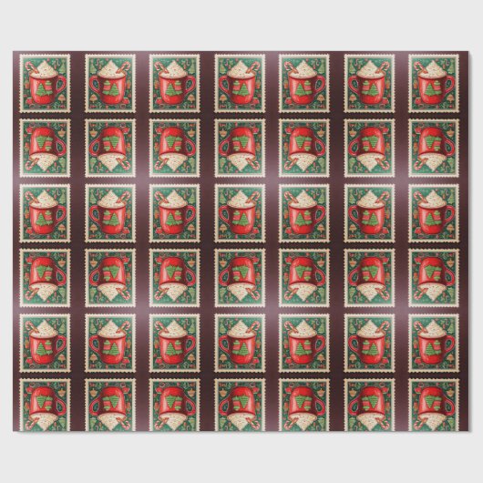 Weihnachts-Briefmarke Geschenkpapier (Flach)