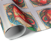 Weihnachts-Briefmarke Geschenkpapier (Rolleneckpunkt)